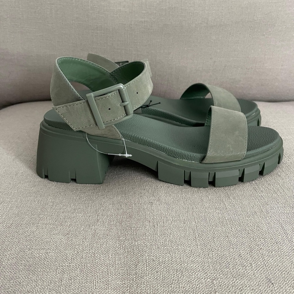 Women's Green Chunky Sandals